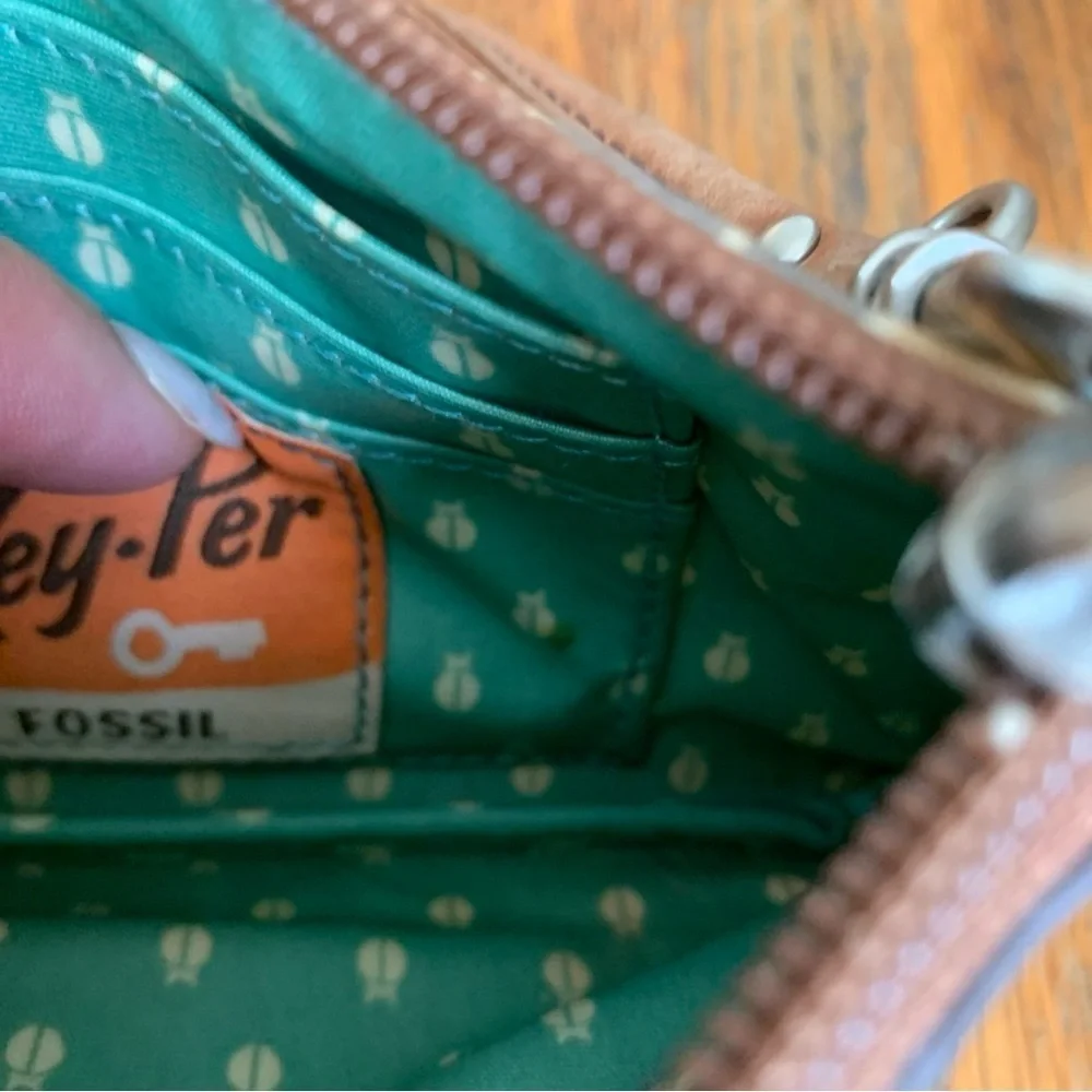 Fossil Key-Per Leather Wristlet Geometric Warm Color all-over print 4